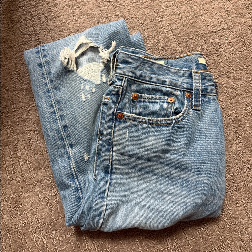 Levi's Light Blue Distressed Wedgie Jeans - Picture 3 of 4